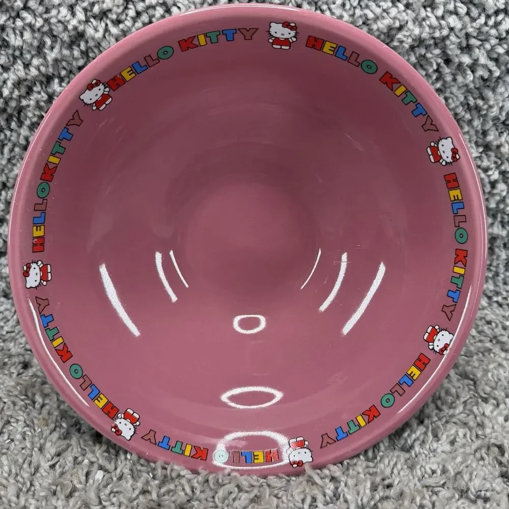 Sanrio Hello Kitty Polka Dot Wide 30 Oz Ramen Bowl with Chopsticks New